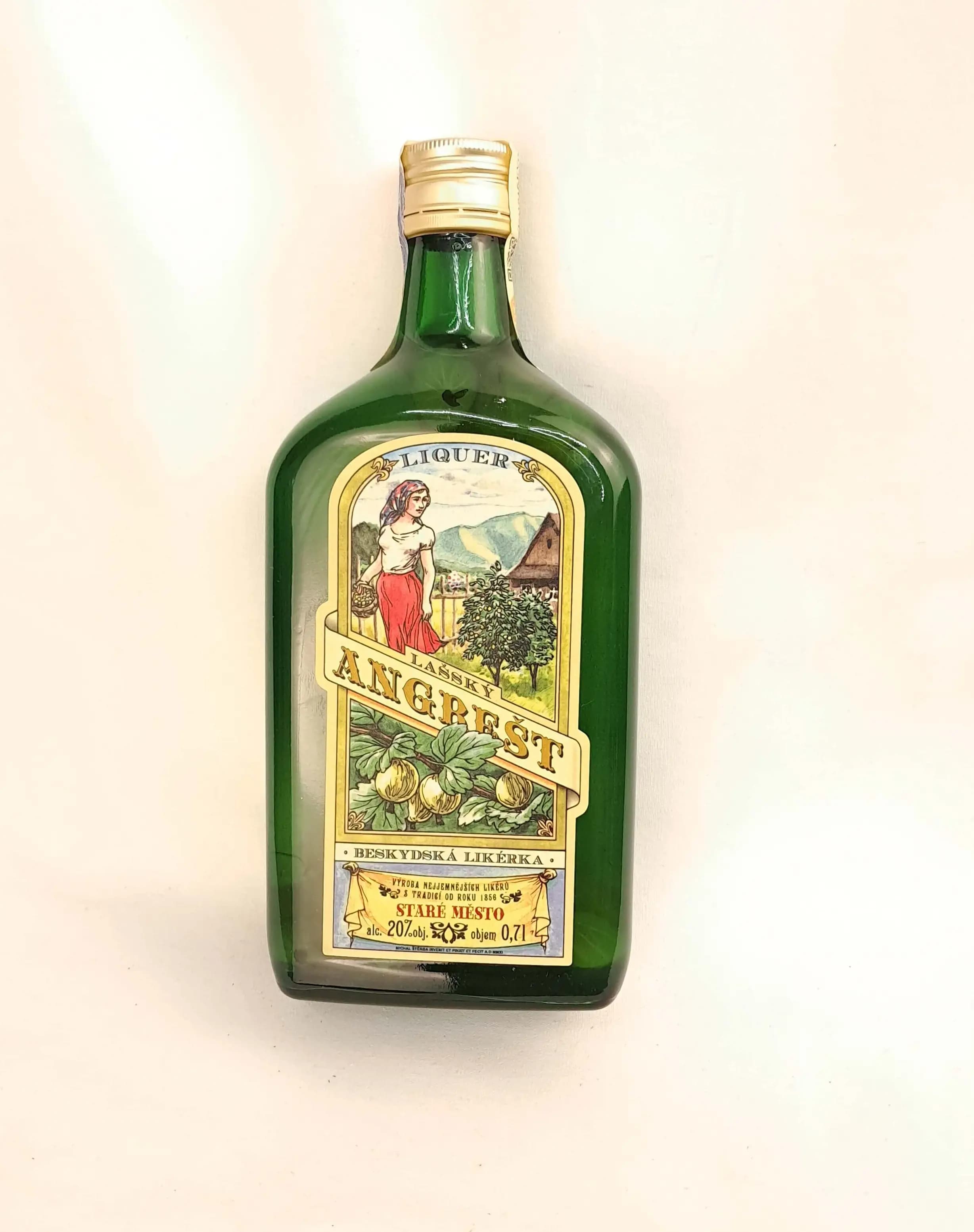 Lašský Angrest gooseberry liqueur bottle