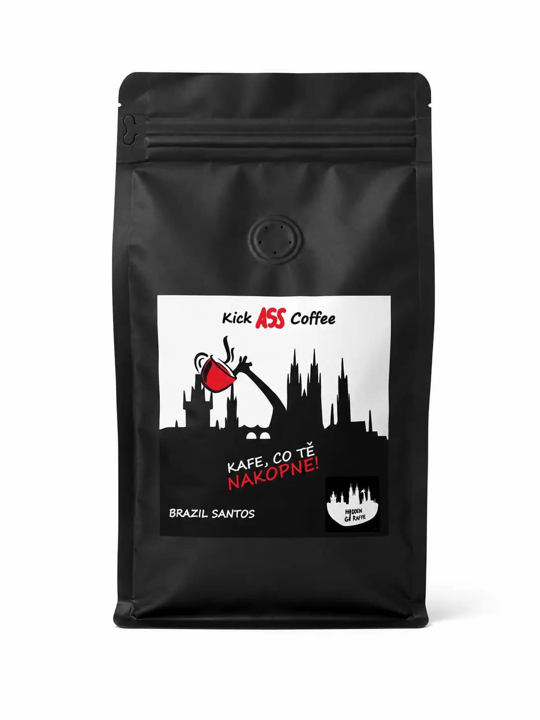Kick Ass Coffee Brazil Santos coffee beans by Hidden Giraffe